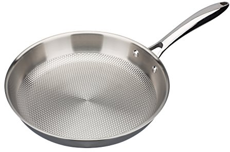 GSW 975346 Gastro traditionell INOXXALplus Bratpfanne o. Deckel 28cm-mit Wabenboden, Edelstahl, silber, 28 cm