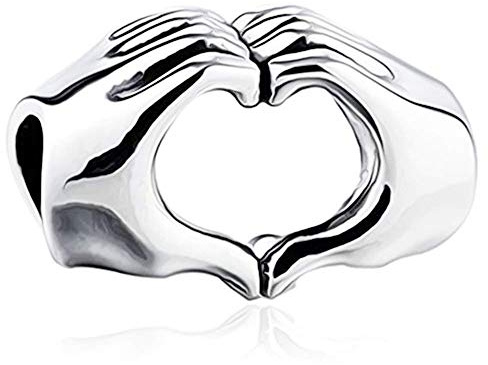 Charm-Anhänger aus 925er-Sterlingsilber, Love in Your Hand, Herzanhänger, Glaube, Freundschaftsanhänger für Pandora-Charm-Armband