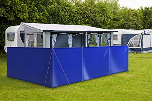 ANKO PLANEN Windschutz Sichtschutz Camping aus PVC Plane LKW Plane 680g stabil mit Laschen und Ösen (1,4m x 6m, Grau RAL7038)