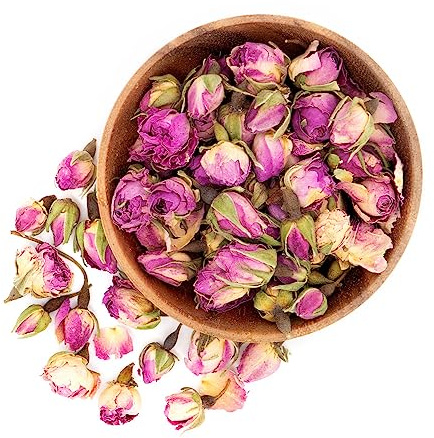 Herbis Natura Rosenknospen rosa Knospen ganz, aus biologischem Anbau, Damaszener Rose, Rosa damascena (50 Gramm)
