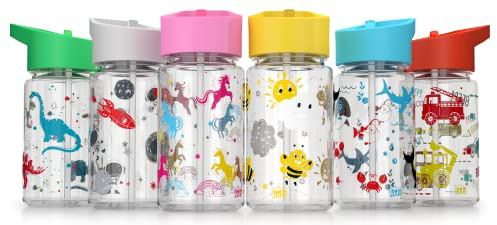 Be-Active Kinder Trinkflasche 450ml - Jungen und Mädchen - Kinderflasche Auslaufsichere - Kinder Wasserflasche mit Strohhalm - BPA-frei