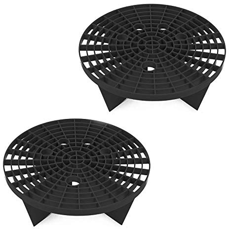 Young Wolf LH200020 2 Pcs Car Wash Cleaning Kit Bucket Guards Plastic Car Vehicle Washing Kits Washboard Insert Bucket DIrt Remove Fliter (BLACK, 23CM)