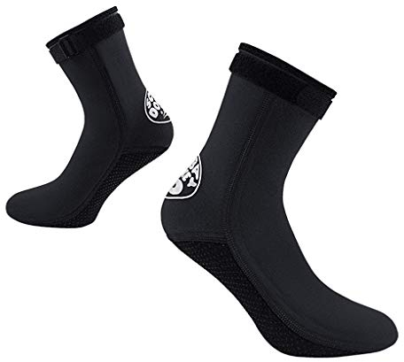 RUIXIA 3mm Tauchsocken Unisex Neopren Socke rutschfest Wassersocken Standsocken Thermosocken Neoprenanzug Schnorcheln Schwimmen Wassersport Surfen Segeln Kajakfahren