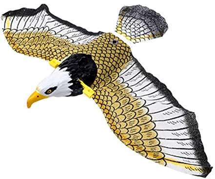 Uposao Effaroucheur d'oiseaux, faucon, aigle volant avec musique, répulsif contre les pigeons et répulsif à pigeons en plastique à suspendre, lutte naturelle contre les nuisibles, protection contre