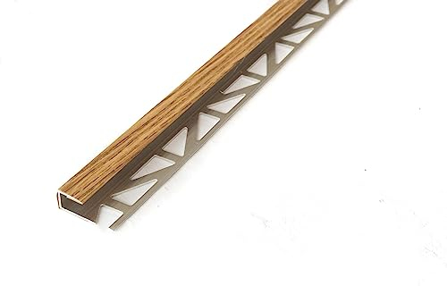 Dalsys Übergangsprofil Abschlussprofil 100cm für 8mm Belagsstärke, zum Einfliesen, aus Aluminium, Eiche