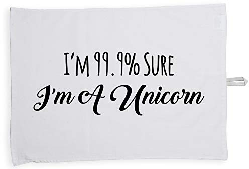 Hippowarehouse I'm 99.9% Sure I'm A Unicorn Tea Towel Eco Printed Dish Cloth Kitchen accessory 50cmx70cm 100% Cotton