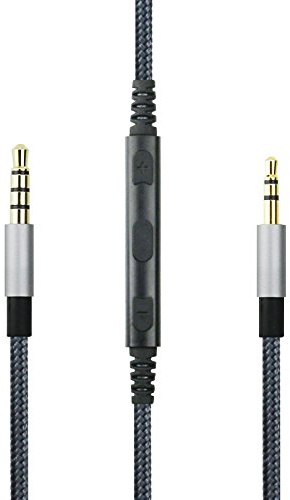 HansnBy 3.5mm to 2.5mm Male Audio Cable for JBL Tune 710BT, 600BTNC, Live 660NC, 460NC, E45BT E55BT E65BTNC Headphone, Remote Volume Control Mic for iPhone