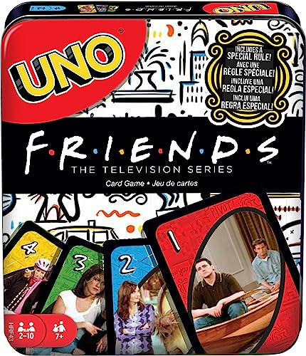 Mattel Games UNO Friends Kartenspiel in Aufbewahrungsdose, Sammlerstücke, inspiriert von der TV-Serie (Amazon Exclusive)