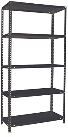 PROREGAL Schraubregal Panda 5 Metallböden | HxBxT 180x80x50cm | Fachlast 100kg | Anthrazit Metallregal Lagerregal Schwerlastregal Kellerregal Archivregal