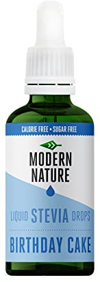 Modern Nature Kuchen Stevia Flüssig - Flavour Drops - Stevia Zucker - Stevia Drops Süßstoff - Liquid Aroma Geschmacks Tropfen - Zero Sirup Zuckerfrei Ohne Kalorien Alternative Keto Süßungsmittel 50ml