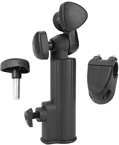 Agatige Golf Umbrella Holder, Golf Push Cart Umbrella Holder Golf Trolley Umbrella Base Golf Cart Umbrella Stand Bike Cart Umbrella Clip for Golf Cart Stroller Wheelchair
