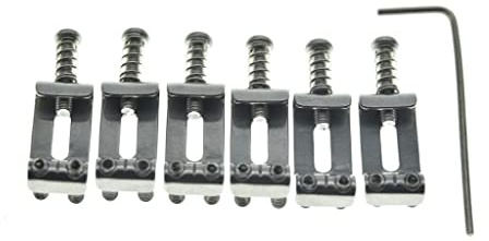 Dopro Stainless Steel Vintage Guitar Bridge Saddles Vintage Bent Style Guitar Saddles for FD American/Squier/Import Strat/Stratocaster 10.5mm String Spacing Silver