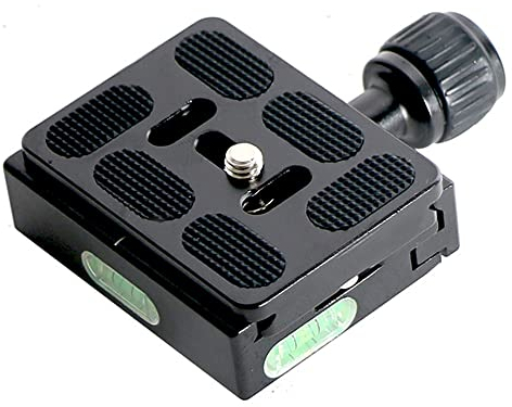 DEYOT CL-60S 60 mm Schnellwechselplatte Klemme kompatibel mit Arca Swiss, Stativ Kamera Quick Release Platte mit Wechselplatte 1/4 3/8 Schraube Adapter Wasserwaage Universal-Schnellwechselsitz