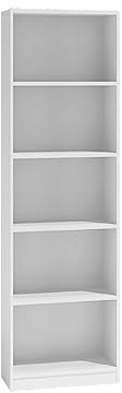 VBChome Standregal 40 x 182 x 30 cm Büroregal mit 5 Fächern Bücherregal Bücherschrank Holzwerkstoff Mehrzweckschrank für Flur Schlafzimmer Wohnzimmer Weiß Breite 40 cm
