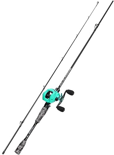 Sougayilang MX-2 Combo canne à pêche et moulinet à lancer d'appât, 1,8 m/2,1 m, pour le brochet, la perche, le sandre, 1.8 H-R