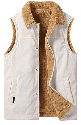 ZRYAZQ Gilet Homme Avec Poche Gilet Chauffant Homme Chic Veste Interieur Polaire Homme Doudoune Sans Manches Homme Bouton Gilet Chauffant Gilet Sans Manche Homme Veste De Travail Homme Casual