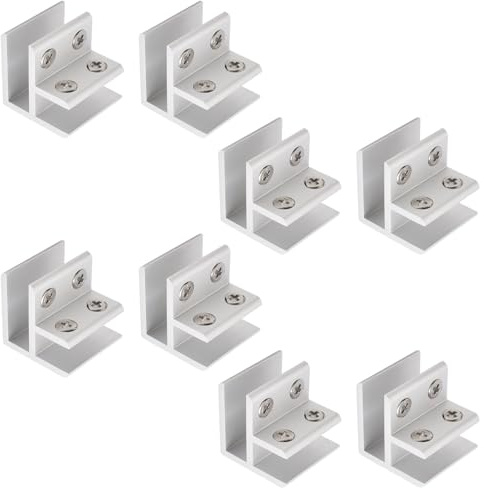 INCREWAY Pince en verre, 8 pièces de supports de tablette en verre en alliage d'aluminium réglables à 90 degrés, connecteur pour verre de 10-12 mm d'épaisseur pour cuisine, garde-corps de balcon