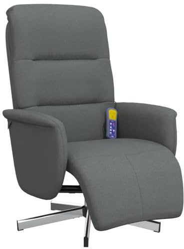 vidaXL Massagesessel mit Fußteil Dunkelgrau Stoff