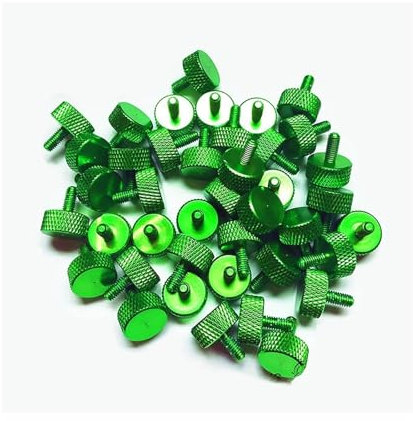 Aluminiumlegierung Flachkopfschraube Rändelschraube M2 M2.5 M3 M3.5 M4 M5 M6, Zylinderkopf, Manueller Spannknopf, eloxierte Schraube (Color : Green, Size : M2.5 * 12mm 2PCS)
