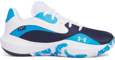 Under Armour UA Lockdown 7 Low Zapatillas de Baloncesto, Unisex Adulto, Midnight Navy Electric Blue White, 43 EU