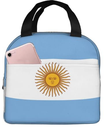 WURTON Lunchtasche mit argentinischer Flagge, hält Lebensmittel stundenlang warm/kalt