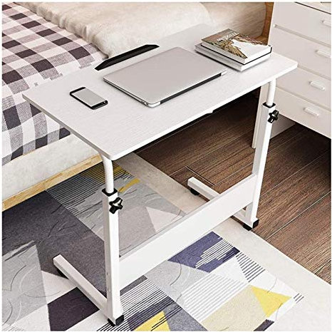 SFNIOKFG Überbetttisch mit Rollen, Nachttisch, C-förmiger Sockel, Laptop-Schreibtisch, Home-Office-Sofa-Beistelltische, Tages-Überbetttisch, mobiler Laptop-Computerständer, Schreibtischwage