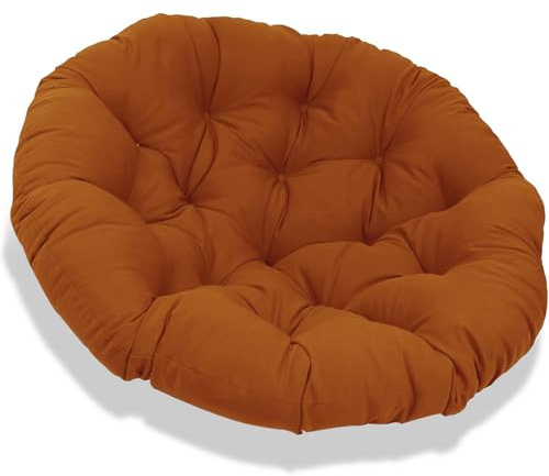 JIcloun Papasansessel Kissen 110cm, Stuhlkissen für Papasan Chair, Wasserdicht Dicke Bodenkissen Rund Groß, Runde Ersatzpolster für Hängesessel Rattansessel Korbsessel Outdoor Gartenmöbel Braun