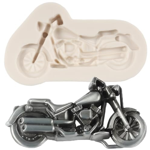 MINFEIDMS Motorrad Fondant Formen Motorrad Schokolade Silikonform für Kuchen Dekoration Cupcake Topper Schokolade Süßigkeiten Polymer Clay Gummipaste