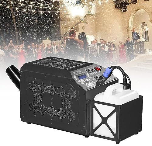 HXLDZOU Machine à fumée, Machine à Neige 1000 W Ultra silencieuse, Machine à Effet de scène, Taille réglable, adaptée pour Noël, Mariages, DJ, fêtes