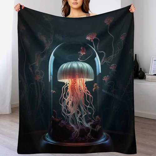 AAPZY JellyFisch Anime-Charaktere Decke Decke Flannel Sofadecke Strandtuch Teppich Picknickdecke Weich & Plüsch Umhang Für Schlafzimmer, Alle Jahreszeiten （150×200cm）