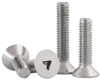 100 Stück 304 Edelstahl Anti-Diebstahl-Schrauben Innendreieck Sockel Schlitz Flach Senkkopfschraube Dreieckschrauben M2 M3 M4(M4x12 (100Pcs))