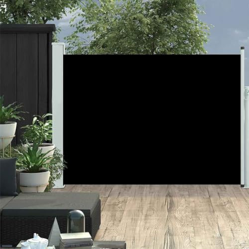 Home & Garden - Toldo lateral retráctil para patio, 120 x 500 cm, color negro