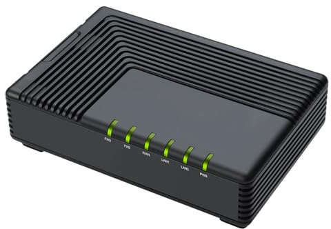 FLYINGVOICE FTA5111 Analog Telephone Adapter, 1 FXS & 1 FXO Ports, Stand-Alone Survivability, Call Routing, 3-Way Conference, VoIP Adapter for SMEs, Supports Fax Over IP