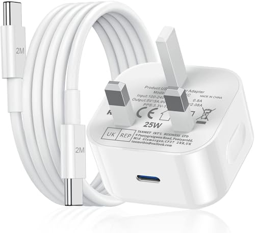 iPad Charger,2M Apple iPad USB C Fast Charger Cable and Plug 25W Charge for i Pad Pro 12.9 11 13 inch 4th 5th 6th M4 2024 Generation/Air 10.9 4-7 Gen M2 M3/Mini 6 A17 Pro/Pad 10th A16 11th 2025-2022