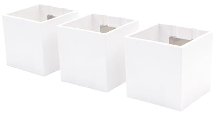 KalaMitica - Set med 3 magnetiska Kosmos kuber - Förvaringslådor eller vashållare för magnetiska whiteboardtavlor – vitlackad med matt finish