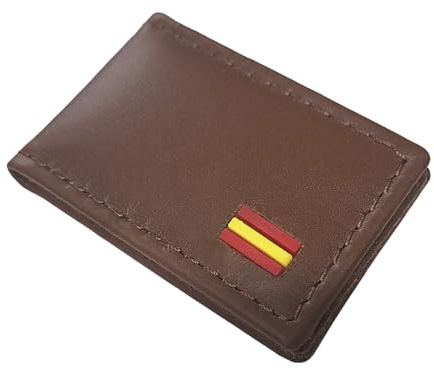 Tiendas LGP- Pinza Clip para Billetes Piel Marrón Bandera de España