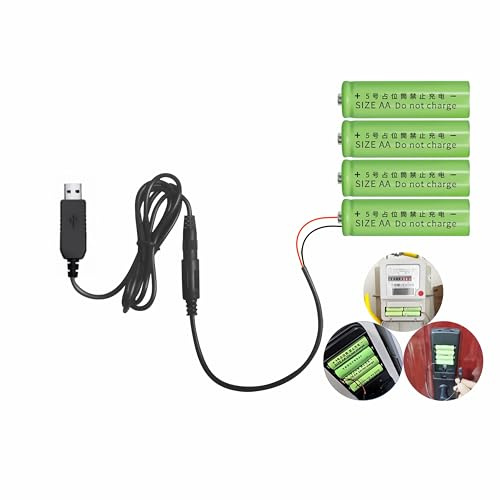 L55 USB zu 4x AA Batterie Adapter 5V auf 6V Stromkabel 1m für LED | Ersetzt 4 AA Batterien, konstante 6V Stromversorgung für LED, Spielzeug, Radio und Fernbedienung, USB Netzteil erforderlich.