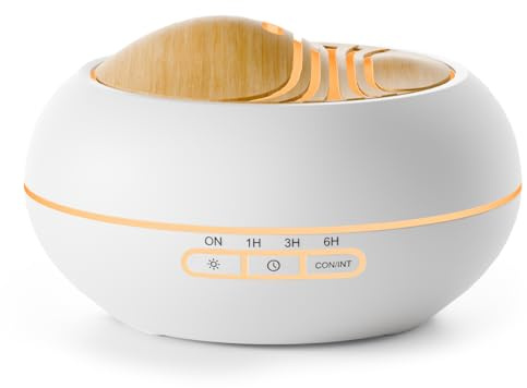SALKING 400ml Humidificador Ultrasónico, Difusor de Aceites Esenciales con LED de 7 Colores y 4 Temporizador, Silencioso, Difusor Ultrasonico para Dormitorios Oficina