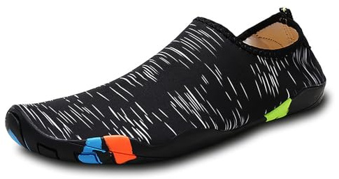 Maykafay Scarpa Acquatica di Rapida Asciugatura, Scarpe da Immersione Uomo Donna, Scarpe Spiaggia Scarpe Acquatiche per Sport Acquatici per Scoglio, Mare, Piscina e Vari Sport Marini, Nero, 42