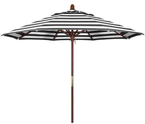 Tavolino in Legno a Strisce ombrelloni Patio Esterno, Balcone Spiaggia Rotonde parasoli da Giardino per Cortile, Mazzo, Piscina e Prato
