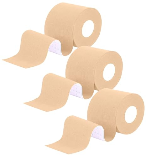 MOTIBACK Kinesiotapes 3 Rollen, Kinesiologie Tape (5m×5cm), Physio Tape für Schulter, Rücken, Knie, Muskel, Ellenbogen und Nacken, Tape Sport, Hautfreundlich, Elastisch & Wasserfest (Hautfarbe)