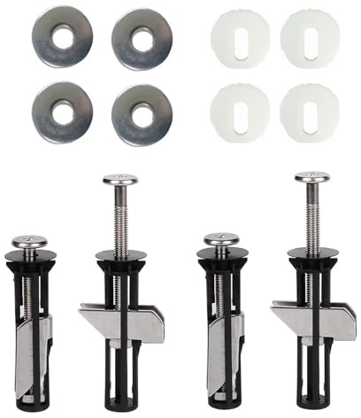 SHYSBV 4 Stück Universale WC-Sitz Schrauben mit Unterlegscheiben - Schnellmontage Toilettensitz Befestigung für Blindbohrungen,M5 WC-Sitz Schrauben Set