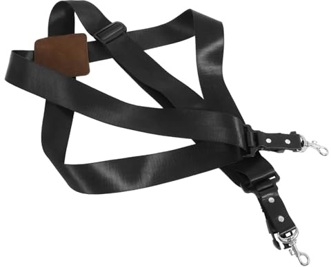 HONITANO Verstellbarer Lederschultergurt für Snare Drum und Taillentrommel mit Ergonomischem Design und Schnallenverschluss für Marsch und Bühnenauftritte