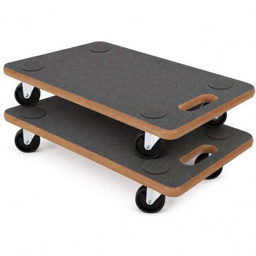 Transportroller 29x58 cm 2er Set Möbelroller 250 kg Schwerlast Rollbrett