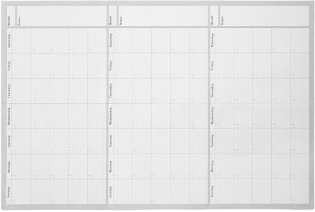 OSALADI Grand Calendrier Mural Effaçable à Sec 61 X 91 CM Calendrier Trimestriel Non Daté Réutilisable Tableau de Tâches Grand Format pour Bureau et Maison Agenda Flexible sans Date