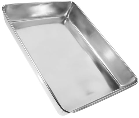 Uonlytech Bañera Metálica para Palomas y Pájaros 35x30 Cm, Cuenca de Baño de Acero Inoxidable Engrosado, Baño Multifuncional para Jaulas, Accesorio para Suministro de Aves Domésticas