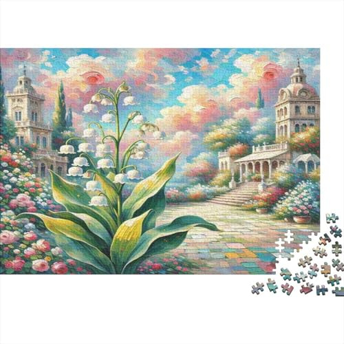 Peace Lily Jigsaw Villa Garden ScenePuzzles 1000 Pieces Recycled Paper for Women Gifts for Men Hard Difficult Challenging Great Gift 38x26cm/1000pcs