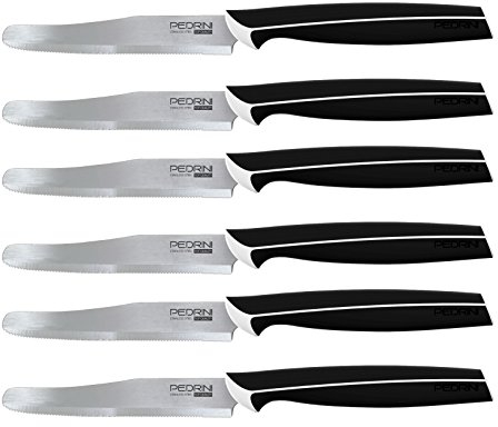 Pedrini Master Coltelli da Tavola, Metal, Nero, Unica, 6 unità