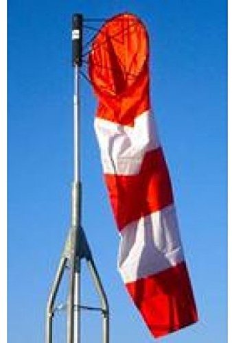 Safety Flag Nylon Airport Windsock, Striped, Orange and White, 24 inches x 96 inches