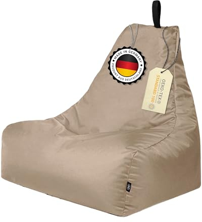 PATCH HOME Lounge Sessel XL Gamer Sessel Sitzsack Sessel Sitzkissen In & Outdoor geeignet fertig befüllt | XL - Beige - in 2 Größen und 25 Farben